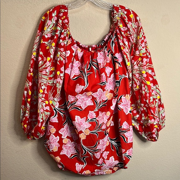 Free People Sz Medium Gardenia Floral Off The Shoulder Tunic Dress MSRP: $128 - Picture 4 of 13